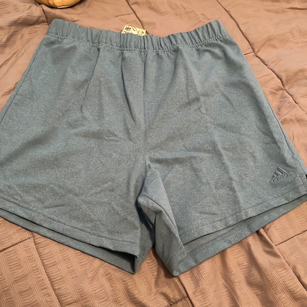Light blue adidas cloth shorts never worn! - Picture 1 of 4